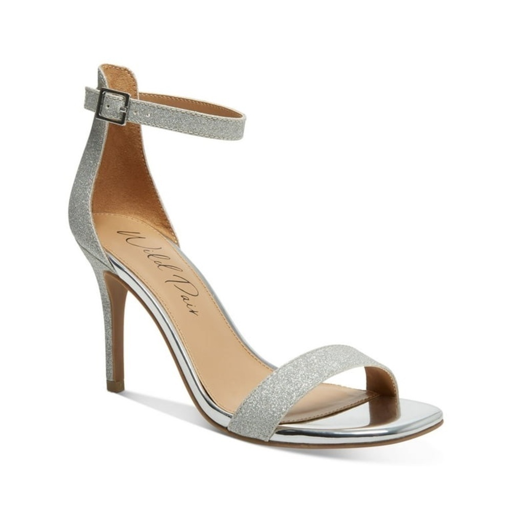 Wild Pair Bethie Glitter Metallic Heel Sandals Size 7.5